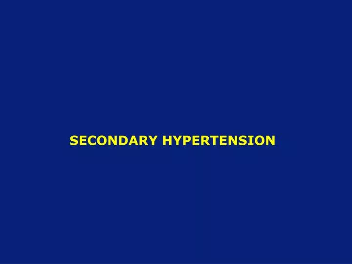 secondary hypertension