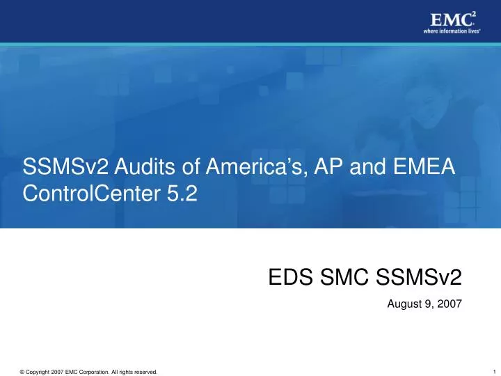 ssmsv2 audits of america s ap and emea controlcenter 5 2