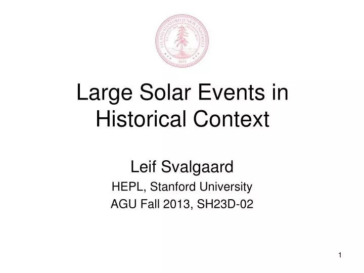 large solar events in historical context