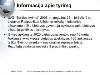 informacija apie tyrim