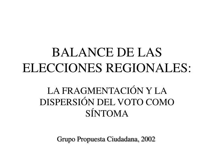 balance de las elecciones regionales