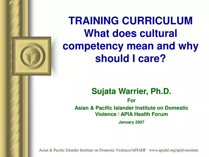 training curriculum what does cultural competency mean and why should i care