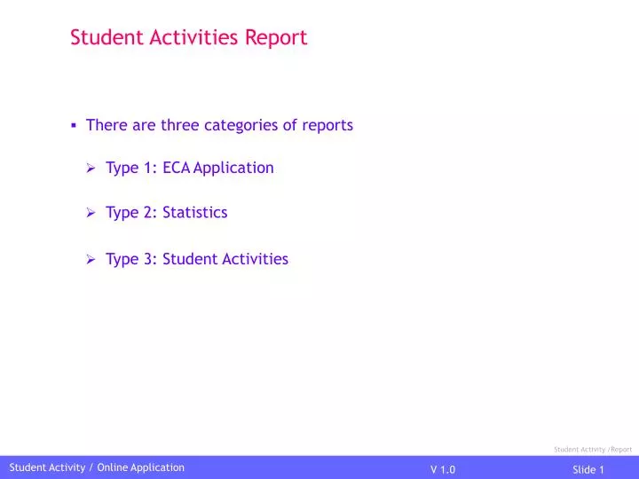 student activity report
