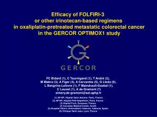 Efficacy of FOLFIRI-3 or other irinotecan-based regimens