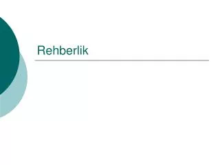 rehberlik