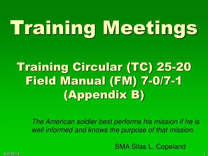 t raining meetings training circular tc 25 20 field manual fm 7 0 7 1 appendix b