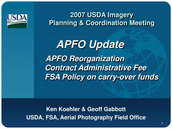 2007 usda imagery planning coordination meeting