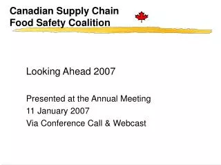 Canadian Supply Chain Food Safety Coalition