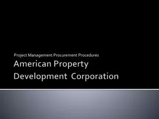 American Property Development Corporation