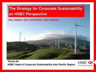 Teresa Au HSBC Head of Corporate Sustainability Asia Pacific Region