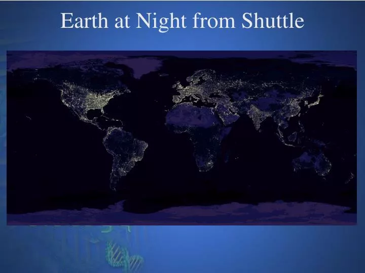 earth at night from shuttle