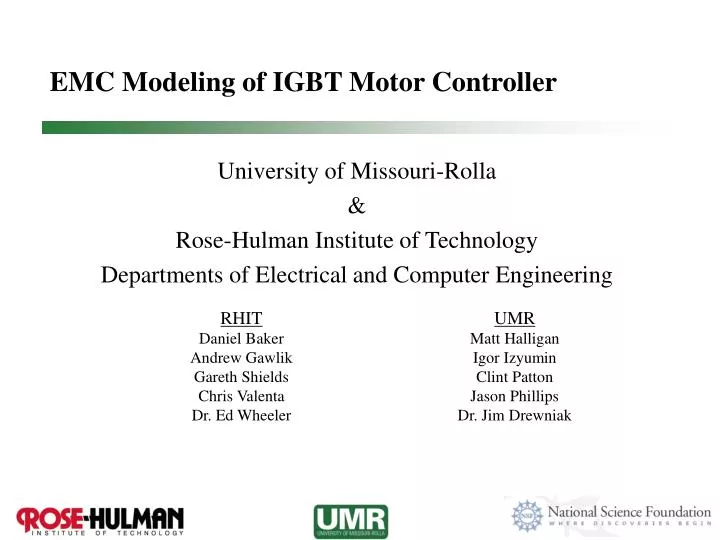 emc modeling of igbt motor controller