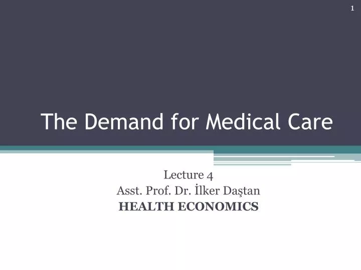 the demand for medical care