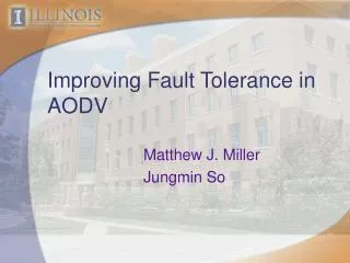 Improving Fault Tolerance in AODV