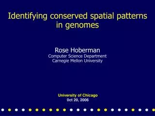 Identifying conserved spatial patterns in genomes