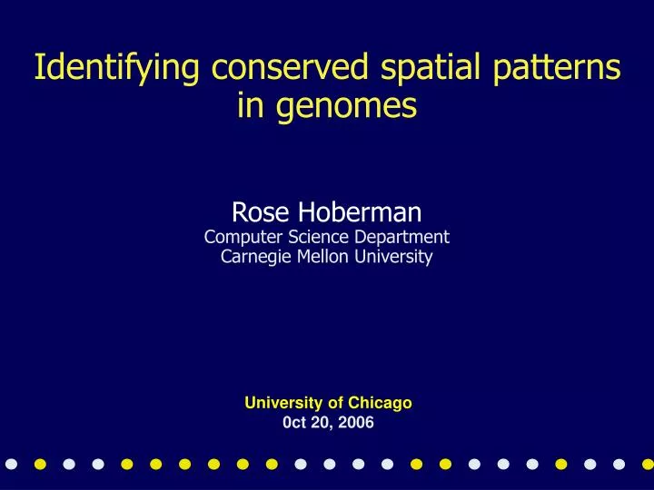 identifying conserved spatial patterns in genomes