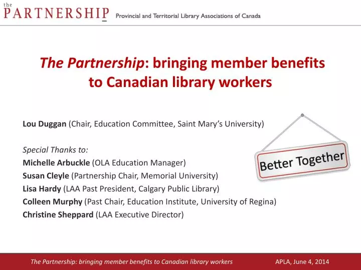 the partnership bringing member benefits to canadian library workers