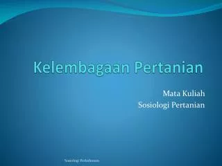 kelembagaan pertanian