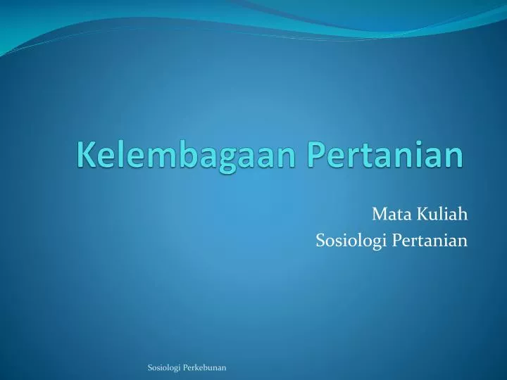 kelembagaan pertanian