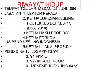 riwayat hidup