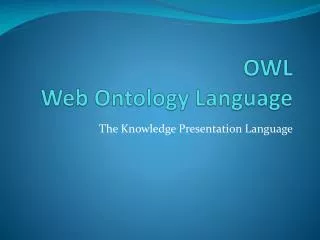 OWL Web Ontology Language