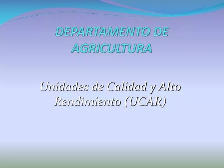 departamento de agricultura