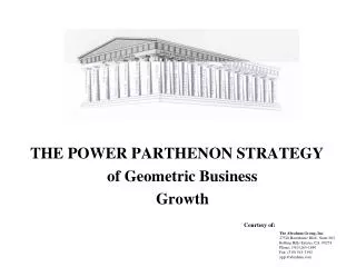 THE POWER PARTHENON STRATEGY of Geometric Business Growth