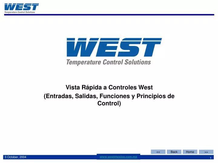 vista r pida a controles west entradas salidas funciones y principios de control