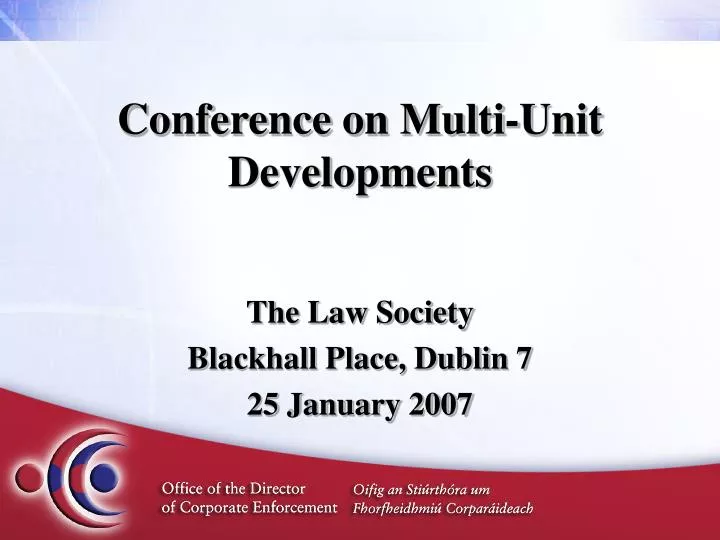 conference on multi unit developments