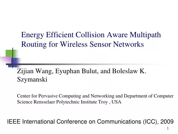 energy efficient collision aware multipath routing for wireless sensor networks