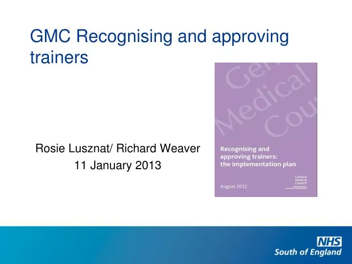 gmc recognising and approving trainers