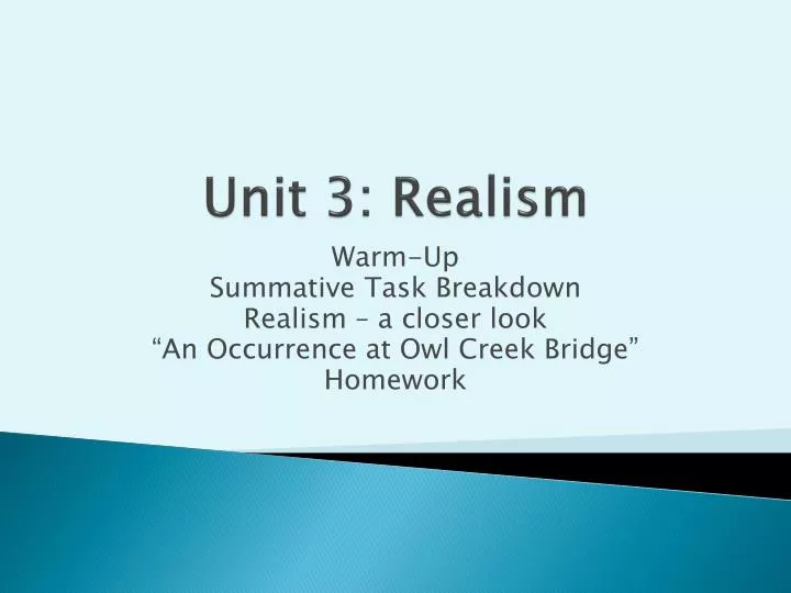 unit 3 realism