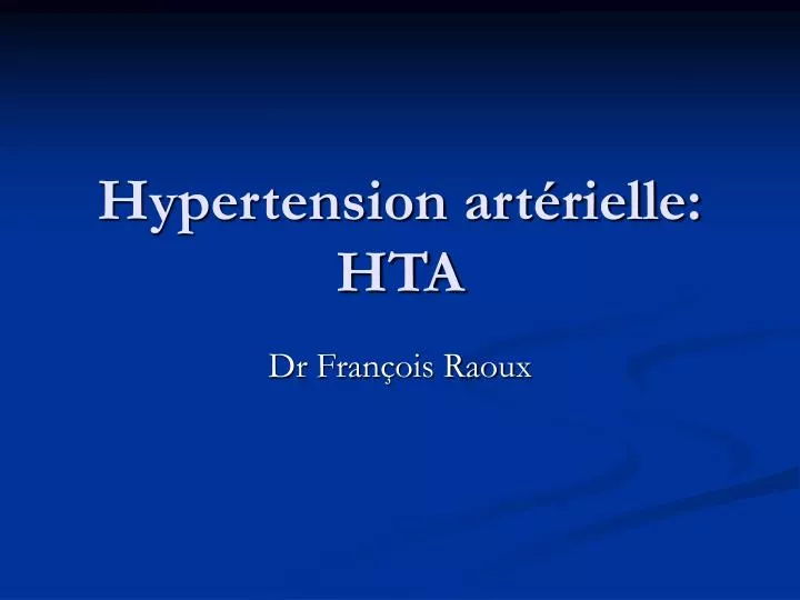 hypertension art rielle hta