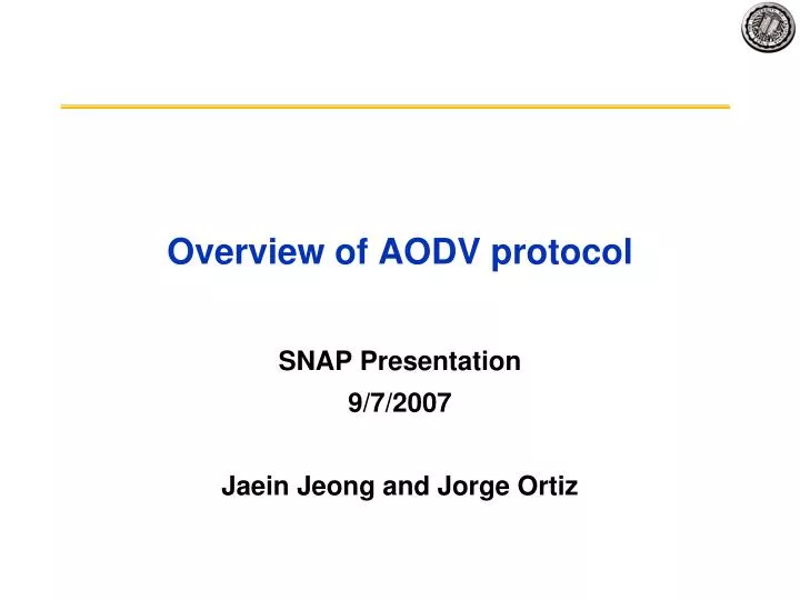 overview of aodv protocol