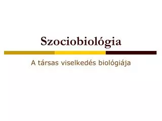 szociobiol gia