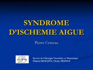 syndrome d ischemie aigue