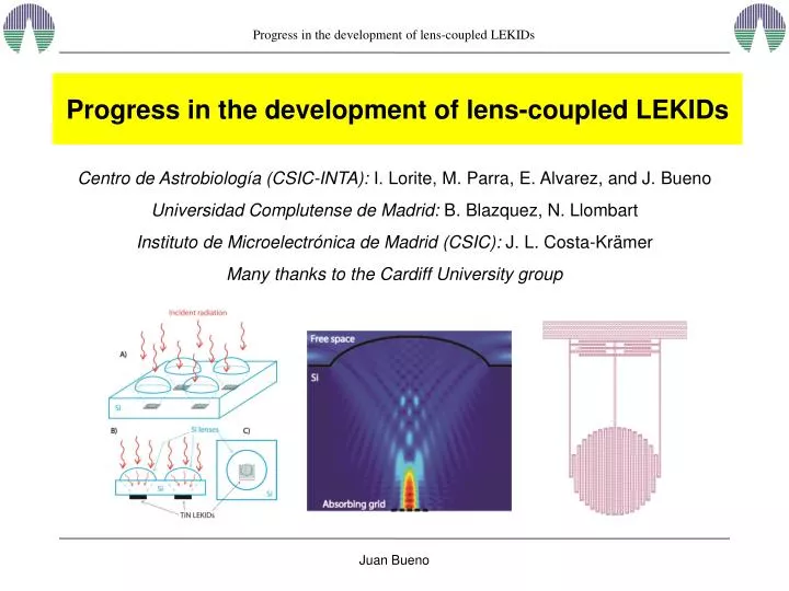 progress in the development of lens coupled lekids