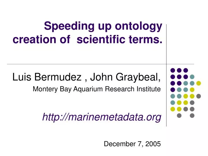 speeding up ontology creation of scientific terms