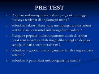 pre test