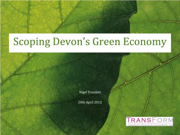 scoping devon s green economy