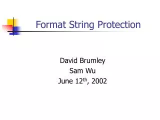 Format String Protection