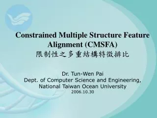 constrained multiple structure feature alignment cmsfa