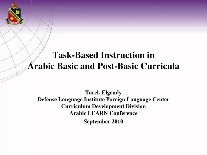 task based instruction in arabic basic and post basic curricula