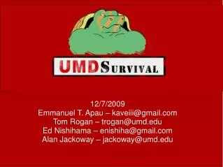 UMDSurvival