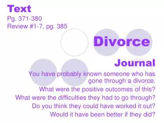 Divorce