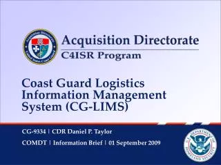 Coast Guard Logistics Information Management System (CG-LIMS)