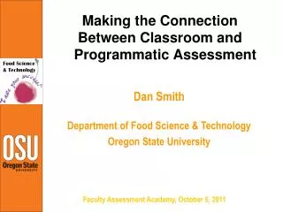 Making the Connection Between Classroom and Programmatic Assessment