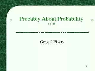Probably About Probability p &lt; .05