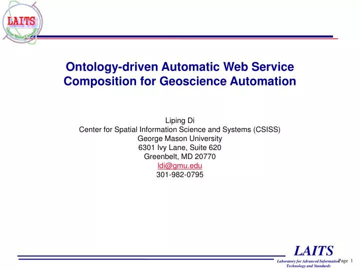 ontology driven automatic web service composition for geoscience automation