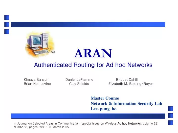 aran authenticated routing for ad hoc networks